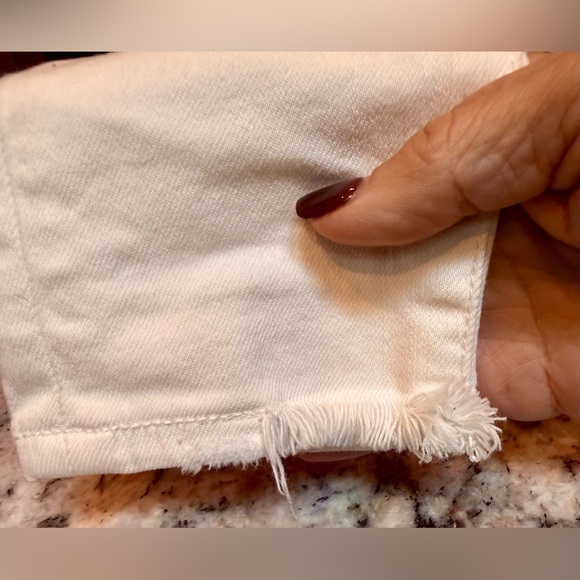 American Eagle Super Stretch White Distressed Jeans Size 0 Short Raw Hem Skinny - Picture 11 of 14